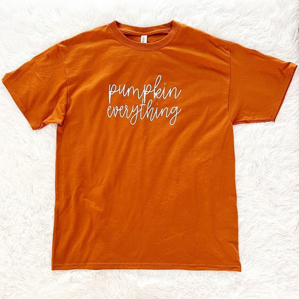 Pumpkin Everything Burnt Orange Unisex Tee, Sz L